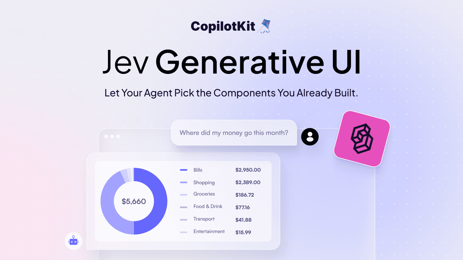 Jev Generative UI: Let Your Agent Pick the Components You Already Built
